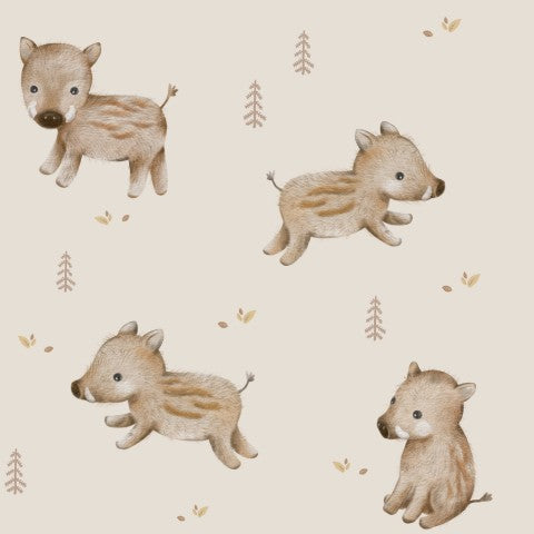 Jersey akvarell vildsvin på beige bakgrund