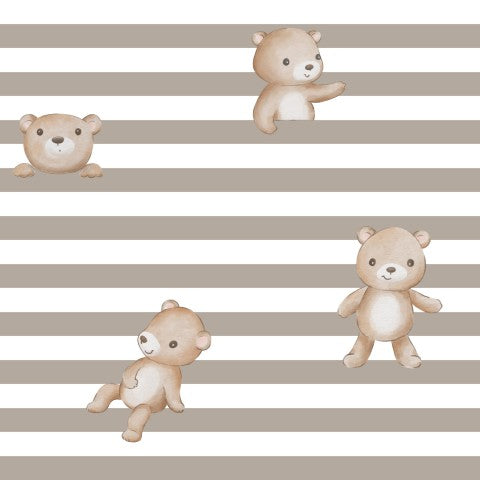 Canvas Baumwolle Ben Teddy Brown Stripes: Langes, weiches Canvas aus natürlicher Baumwolle in warmem Braunton mit feinen Streifen - ideal für Ihre nächste Mode