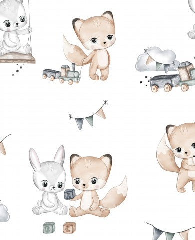 Panama cute foxes and rabbits