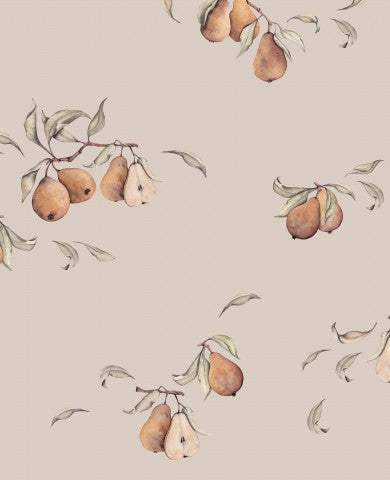 Poires à carapace molle et feuilles dessus