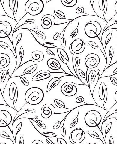 Rib jersey black and white floral pattern