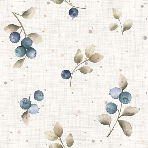 Mirtilli French Terry su sfondo bianco