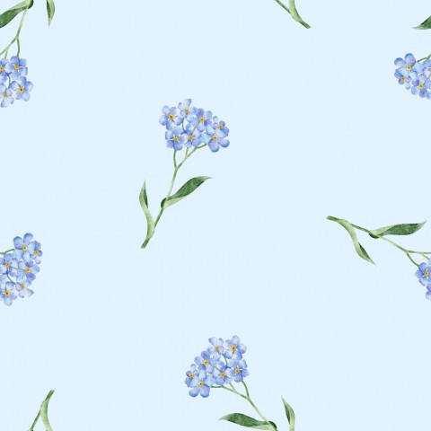 Panama blue flowers on light blue background