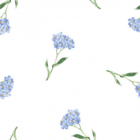 Blaue Blüten auf hellblauem Baumwoll-Canvas - ideal für Ihr nächstes Projekt! Zeige Ihre Kreativität und erstellen einzigartige Stücke mit unseren qualitativ h