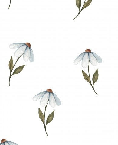 French Terry Watercolor Daisies