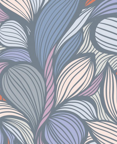 Handgezeichnete Wave-Muster auf Canvas-Stoff in Blau: Unikat-ähnliche Muster für Ihre einzigartigen Projekte - ideal zum nähen von Taschen, Beuteln, Tüchern un