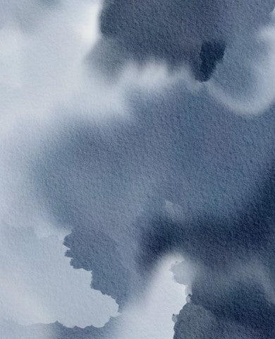 Satinbomuld en akvarel af skyer på himlen