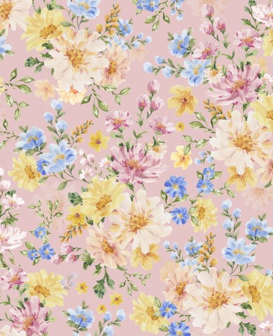 Muslin pink floral fabric
