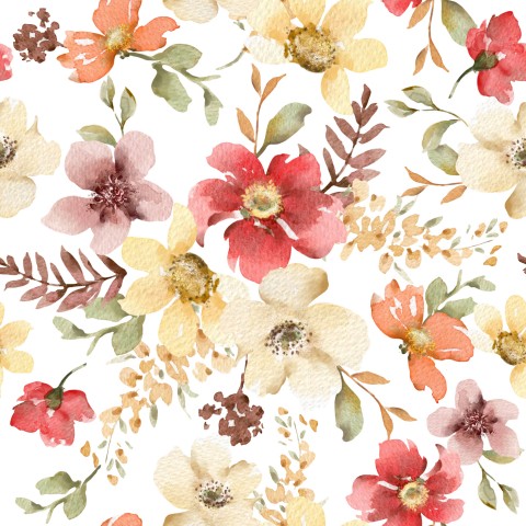 SoftShell floral pattern with watercolor flowers