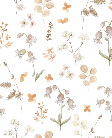 Lærredsbomuldsblomst-Inga: Naturlig hudeffekt og farverige blomstermønstre på kvalitetsstof til patchwork, quiltning eller andre syprojekter - 100% bomuld