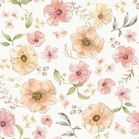 Muslin watercolor flowers