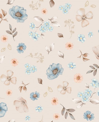 Vandtæt stof blomstermønster på beige baggrund