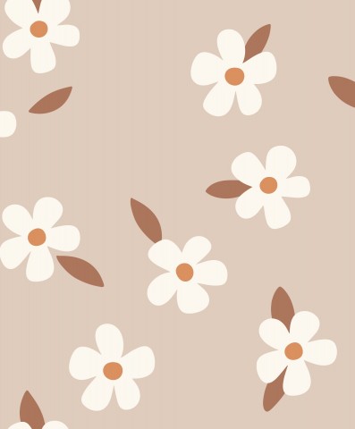 SoftShell white flowers on beige background