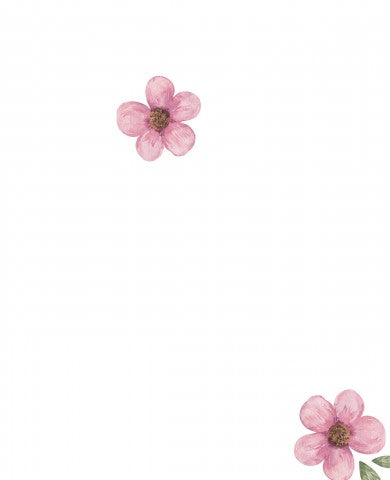 Waterproof fabric two pink flowers on a white background