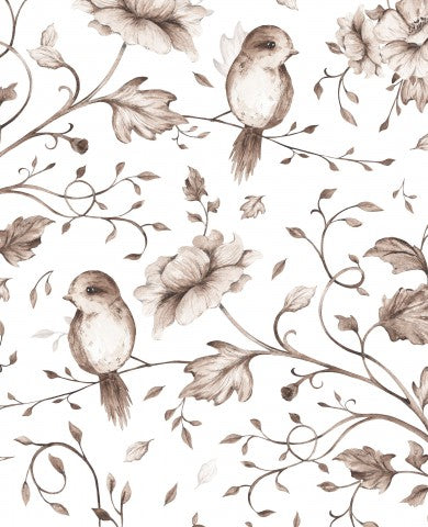 Waterproof fabric birds and flowers