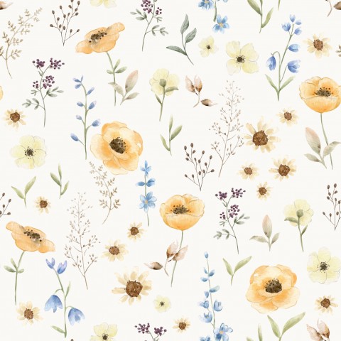 Opdag det perfekte off-white bomuldslærred med blomstermotiver og sandfarver til dit næste projekt! Kvalitetsstof til syning, ideelt til forskellige formål