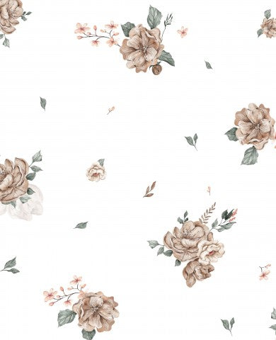 Satin Baumwolle Blumen und Blättern