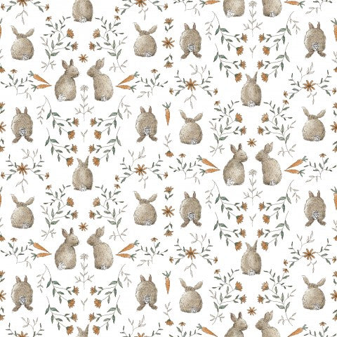Waterproof fabric rabbits and flowers