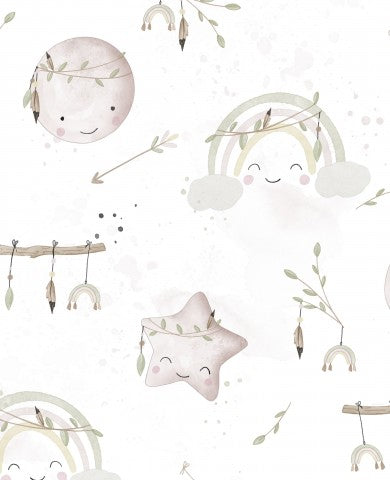 Fascino boho in modo naturale: Canvas Cotton Sky WHITE - tessuti unici per liberare la creatività nel cucito, ideali per modellare, patchwork e altro