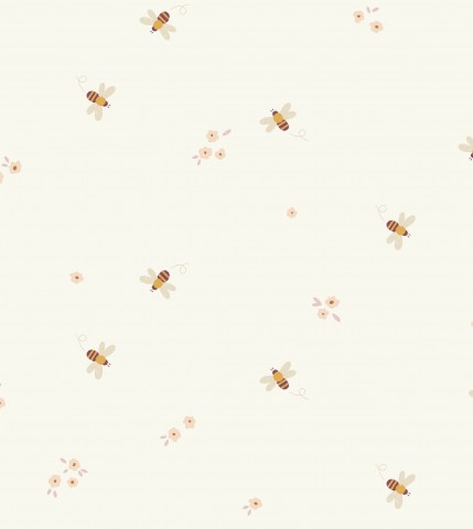 Satin Baumwolle Bienen auf weißem Hintergrund