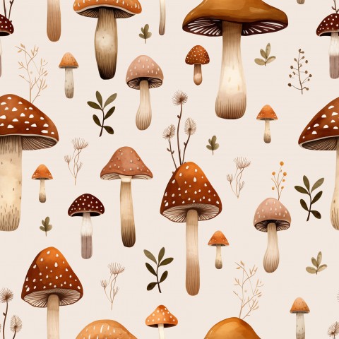 Satijnen katoenen paddenstoelen en planten