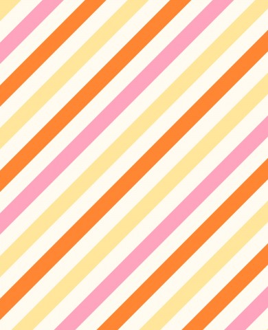 French Terry med orange, gul och rosa randig bakgrund