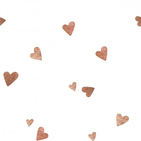 Jersey hearts made of copper foil on a white background