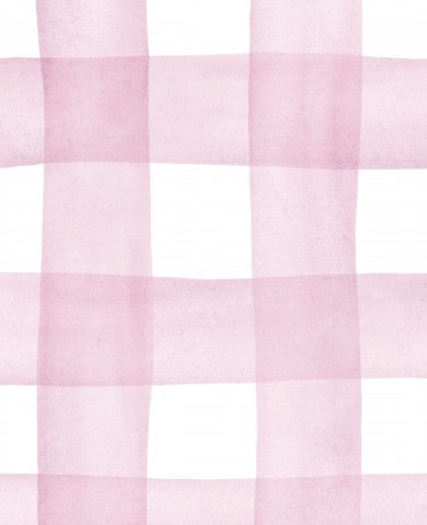 Waterproof fabric a pink and white checkerboard pattern in watercolor