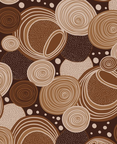SoftShell a brown and white pattern with circles and swirls