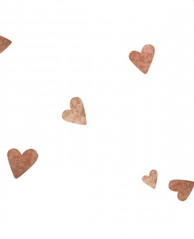 French Terry a group of copper hearts on a white background