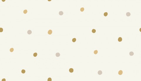 Jersey wallpaper with white and gold polka dot pattern