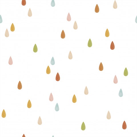 Waterproof fabric a white background with colorful raindrops