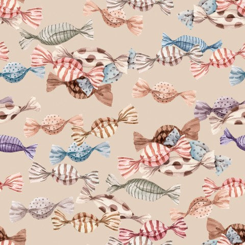 Satin cotton candy on beige background