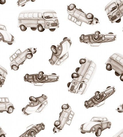 Muslin pattern of vintage cars