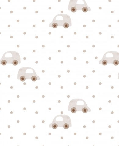 Satin cotton cars and dots