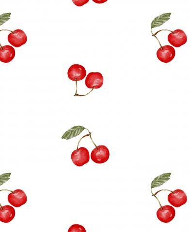 Muslin cherries on a white background