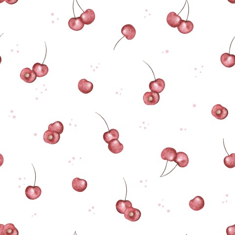 Ciliegie di cotone satinato su sfondo bianco