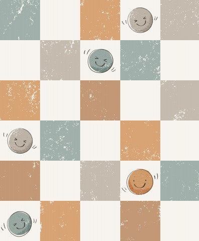 Rib jersey smiling faces on a checkered background vector