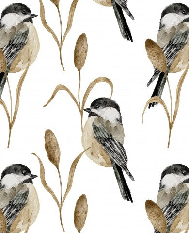 Waterproof fabric watercolor birds