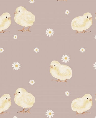 Jersey chickens and daisies