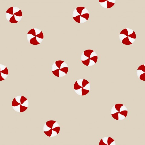SoftShell a pattern of candy canes on a beige background