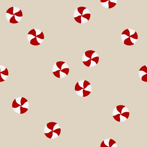 Jersey a pattern of candy canes on a beige background