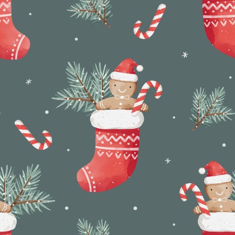 Satin Baumwolle Lebkuchenmännern und Zuckerstangen