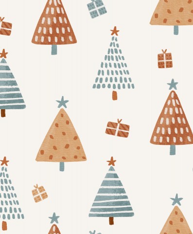 Musselin Weihnachtsbäumen und Geschenken