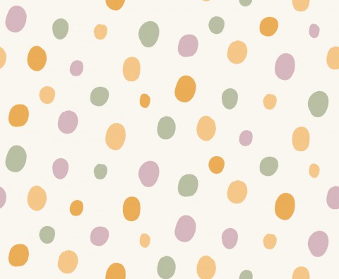 Maglia con motivo a pois colorati su sfondo bianco