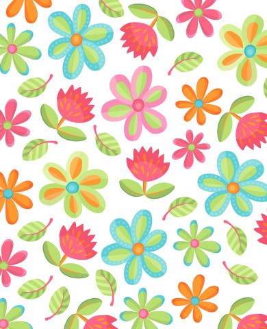 Fiori e foglie colorati del Jersey su uno sfondo bianco