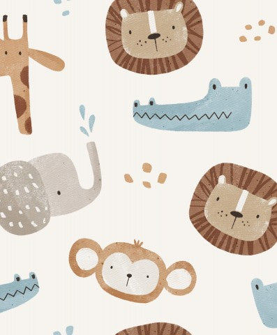 Muslin animals on a white background