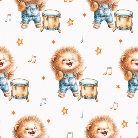 Musliini ja söpö siili soittavat rumpuja