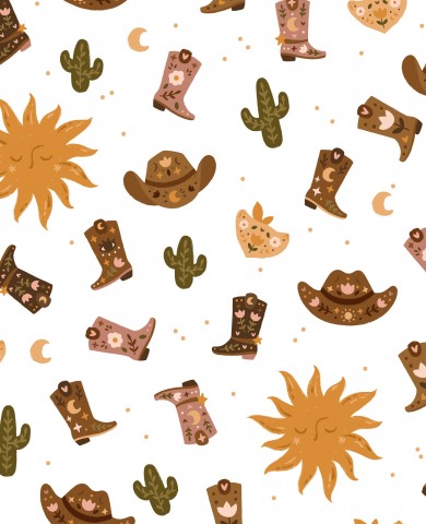 Bottes de cowboy en French Terry et cactus