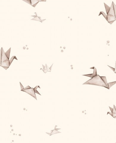 Jersey Muster von Origami-Vögeln, die in der Luft fliegen